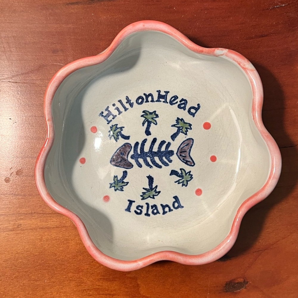 Louisville Stoneware pottery Hilton Head Island trinket dish bowl